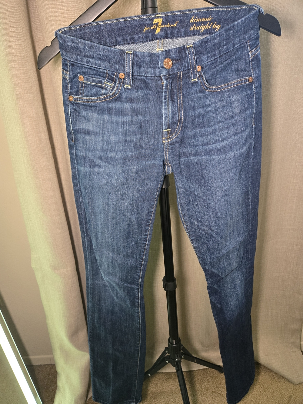 7 For All Mankind Women’s Blue Straight Leg Jeans
